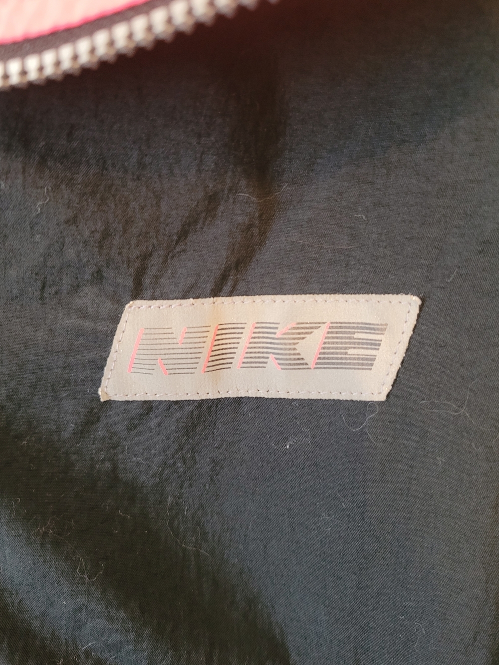 Vintage Nike Windbreaker Gray Tag 1/4 Zip Jacket Logo Color Block Pink Black XL - Picture 3 of 6